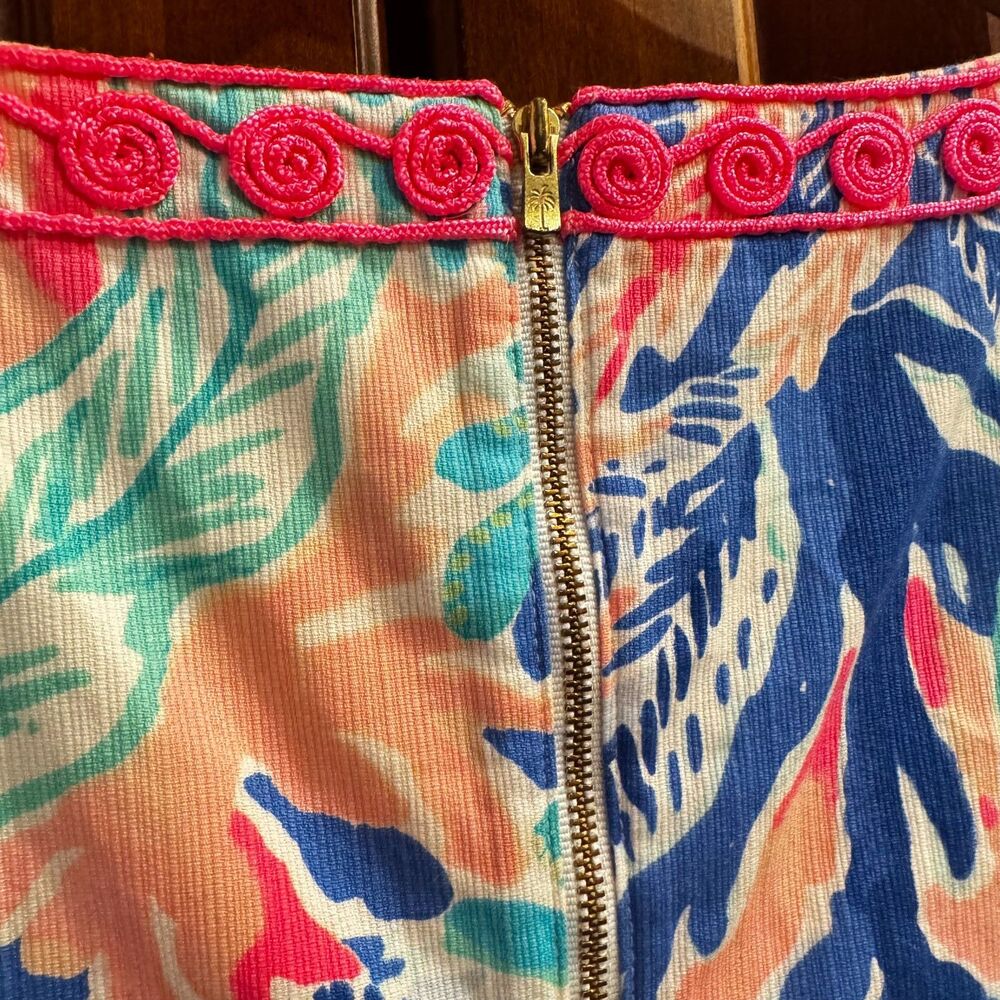 Lilly Pulitzer Gabby Shift Dress Multi Jet Stream Tropical Print Size 8 - Picture 11 of 16